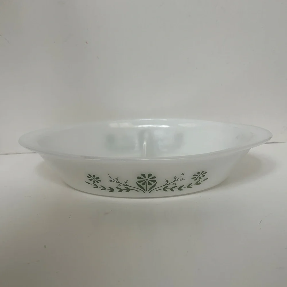 Vintage Glasbake Daisy J2352 Oval Bowl, Milk Glass